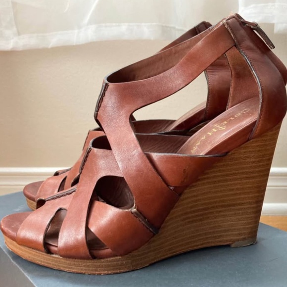 Cole Haan leather wedge sandals - Picture 2 of 4